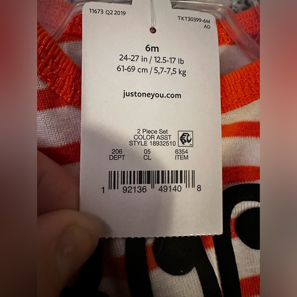 Carters Baby 'Boo Yah' Top & Bottom Halloween Set & 1st Halloween Bib NWT - Picture 5 of 7